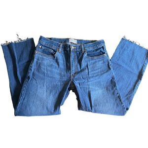 Levi’s Denizen cut off raw hem mens jeans W34 Length cut to 29”